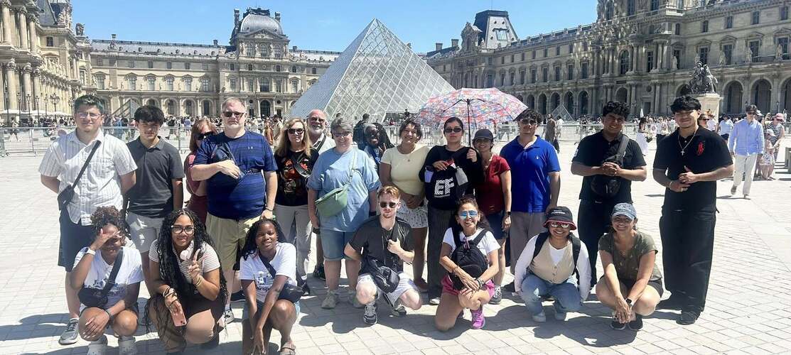 L'Anse Creuse High School students at the Louvre in France